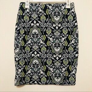 Ann Taylor factory blue skirt women navy blue floral Bodycon skirt size XS